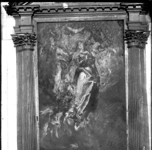 La Asunción de Oballe en su retablo origal (foto de C. Alguacil h. 1890) La Asunción de Oballe en su retablo origal (foto de C. Alguacil h. 1890)