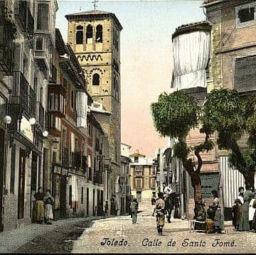La calle de Santo Tome hacia 1903. Tarjeta postal. La calle de Santo Tome hacia 1903. Tarjeta postal.