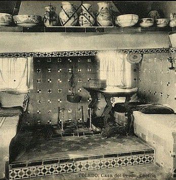 Cocina toledana ambientada en el Museo del Greco. (tarjeta postal) Cocina toledana ambientada en el Museo del Greco. (tarjeta postal)